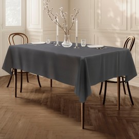Home Direct Rectangular Rectangle Fabric Tablecloth Table Cloth Table Cover 100cm x 140cm 39"x55" Dark Grey