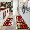TREWAVE Christmas Kitchen Rugs Gnomes Door Mat Set of 2