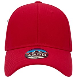 4350 DISCTRICT Unisex-Adult Plain Solid Velcro Baseball Cap (Red)
