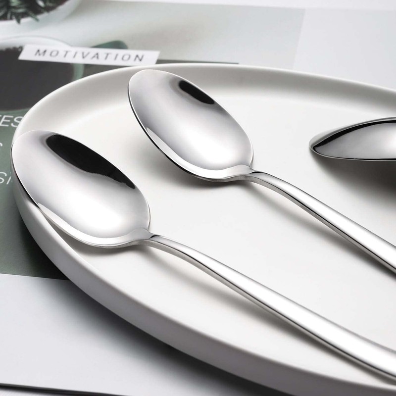 Soup Spoons Stainless Steel Set of 6 Heavy Duty Silverware