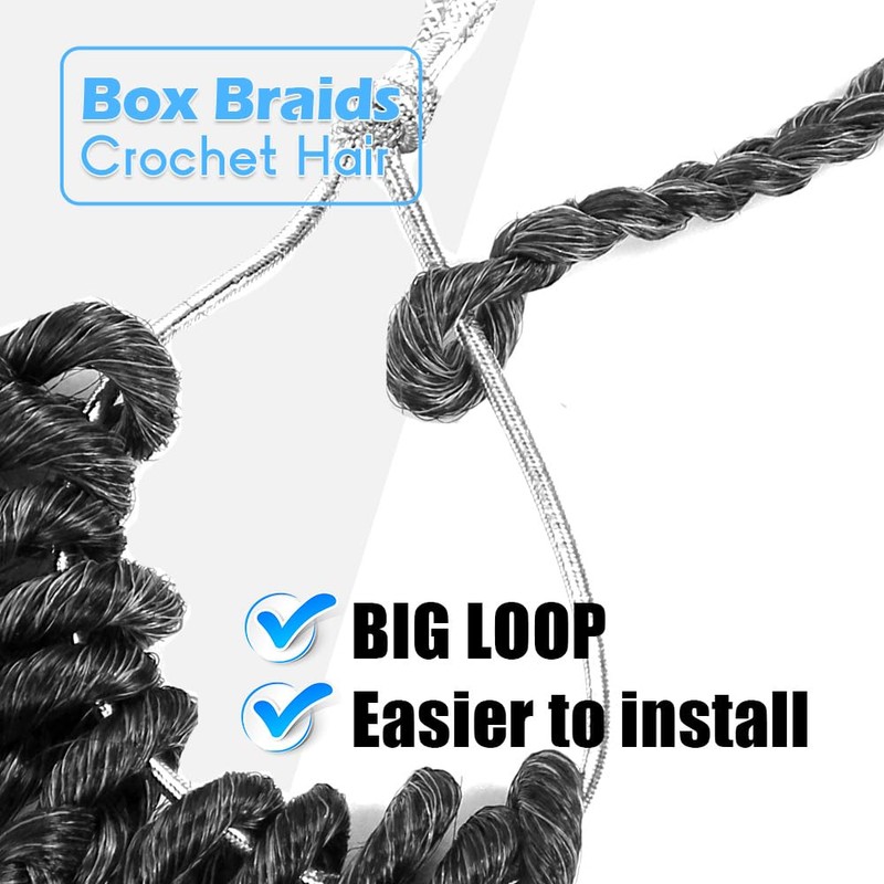 Salt and Pepper Short Box Braid Crochet Hair for Black