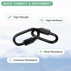 M METERXITY 10-Pack Chain Quick Links, M5 Electroplated Iron 1.92 Inch Heavy Chain Connector Link for Traveling Equipment/Hiking/Hammock Hanging, 33Lbs Weight Capacity Screw Locking Clips