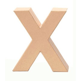 Glorex Cardboard Letter, Number and Characters, Letter X, x, natural