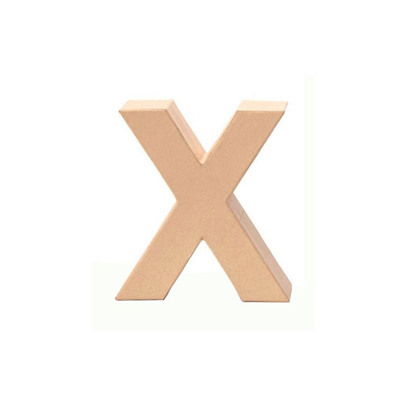Glorex Cardboard Letter, Number and Characters, Letter X, x, natural