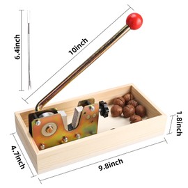 NovelBee Nutcracker with 4 Picks,Heavy Duty Walnut Cracker with Wooden Base,Adjustable Nut Tongs Manual Nut Crackers Tool for Walnut Pecan Hazelnuts Almond Chestnut