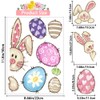 XOYTN 6 Sheets Easter Window Clings，Reusable Double-Sided Easter Bunny Rabbit