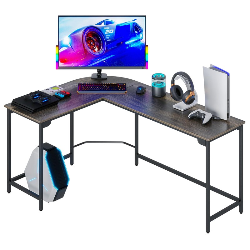 Teraves Modern L Shaped Gaming Desk 66'' Corner Computer Desk