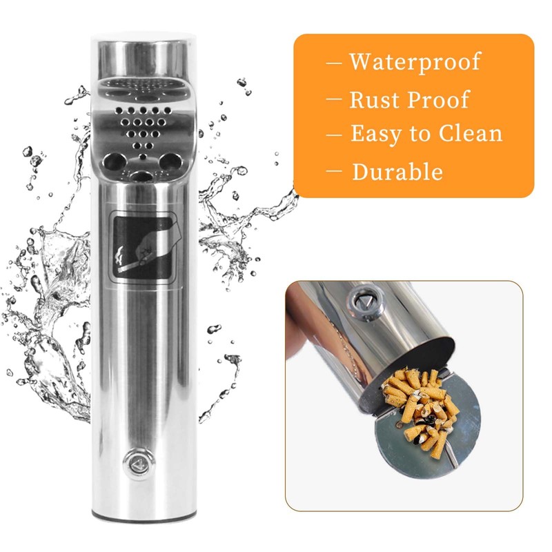 Wall Mounted Ashtray for Outdoors, Ashtray Stainless Steel Wall Ashtray