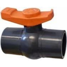 Aquaforte PVC Ball Valve without Throw 63 mm, Grey, 12 x 14 x 7.5 cm