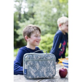 Wildkin Kids Insulated Lunch Box Bag for Boys and Girls, Perfect Size for Packing Hot or Cold Snacks for School & Travel, Measures 9.75 x 7 x 3.25 Inches, Mom's Choice Award Winner,BPA-free(Gray Camo)