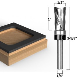 YONICO Flush Trim Router Bits Pattern Bit Ultra-Performance 1-Inch H X 1/2-Inch D Top Bearing Downcut 1/4-Inch Shank 32204q