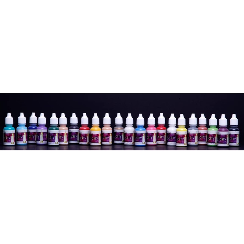 CITY NAILS - Kit 22 Pinturas Acrílicas Para Mano Alzada,