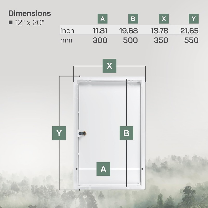 Vent Systems 12" x 20" Inch Lockable Metal Access Panel
