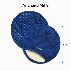 Anyday Oven Mitts with Non-Slip Silicone Grip, Set of 2 | Heat-Resistant Pot Holders with Non-Slip Liner | Universal Fit Circular Quilted and Silicone-Lined Gloves