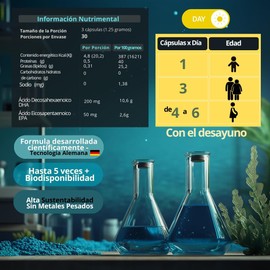 Algae Omega 3 ULTRA | DHA y EPA | Microalgas Marinas | 5 veces más Absorbible
