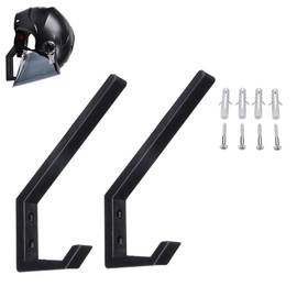 Newyuan 2 Pieces Motorcycle Helmet Holder Hooks Jackets Bags Fabric Wall Mount Display Stand Hanger (Black)