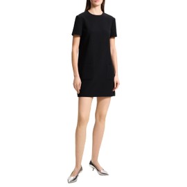 Theory Women's Short Sleeve Pocket Shift Dress, Black