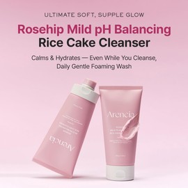 ARENCIA Limpiador Facial Con Rosa Mosqueta Y Pastel De Arroz, Equilibrante De Ph Y Ceramidas Para Piel Sensible, 153 G