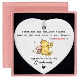 New Grandparents Gift-Winie Gifts The Pooh-Promoted to Grandparents-Baby Gift Shower-Pregnancy Announcement Gift,Baby Reveal Idea Sometimes The Smallest Things-Heart Shaped Ornament