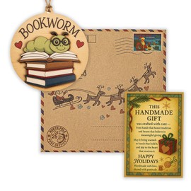 Bookworm Christmas Ornament 2025, Bookshelf Ornament, Funny Ornament, Book Lover Gifts for Women Men, Book Club Gifts, Bookworm Gifts, Bookish Ornament, Gifts for Book Lovers, Book Gifts