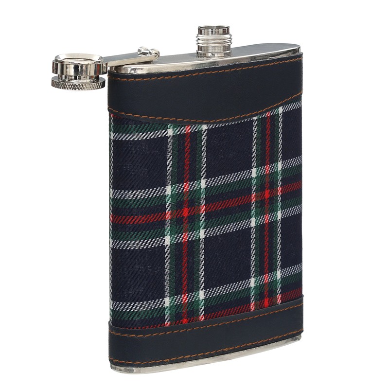 Premier Housewares 508267 Tartan Hip Flask, 8 oz - Blue