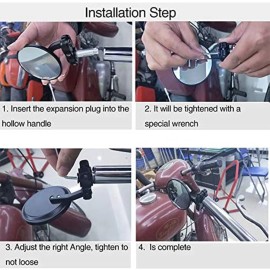 Dreamizer Motorcycle 7/8" Bar End Side Mirrors For Ducati Monster 1000 620 695 696 796 821