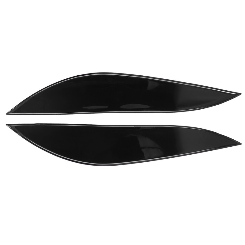 Front Headlight Eyebrow Eye Lid Cover Trim Piano Black Replacement