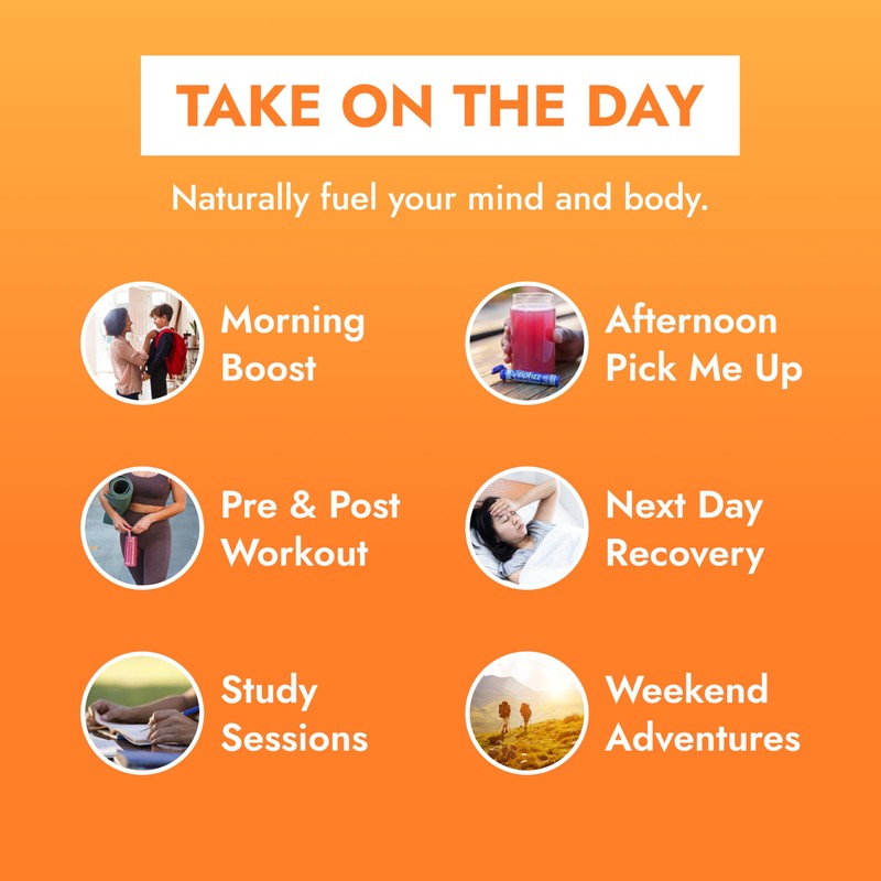 Zipfizz Daily Energy Drink Powder, Citrus, 20 Pack, 3-in-1 Sustained