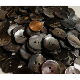Unbranded 6 PCS ONLY Thick Dark Brown Flower Shaped Mussel Shell Buttons 22.5mm 7/8" 11682