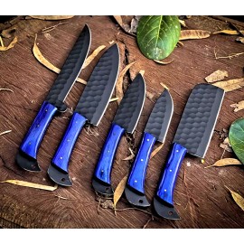 Chef Knife Custom made HAND FORGED CARBON STEEL CHEF KNIFE Set Cutlery Kitchen Knives 2651