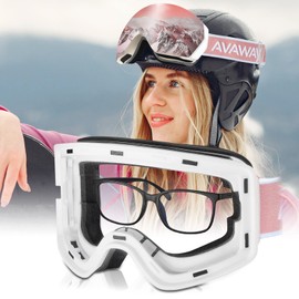 CARFIA Men's Women's Ski Goggles for Glasses Wearers 100% UV400 Protection Snow Goggles Ski Goggles Anti-fog Snowboard Goggles Ski Goggles