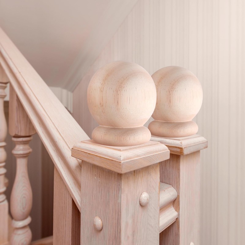 Maasechs 2 Pack 2.5" Round Wood Ball Curtain Rod Finial