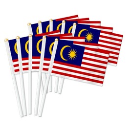 25 PCS Malaysia Handheld Small Flag, Malaysian Hand held Mini Decor Decoration Banner