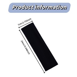 ASIRYVA 2 PCS Black Headbands, Stylish & Durable Head bands for Women, Perfect for Sports, Sweat Bands, Fashion, Makeup and Everyday Use (7cm)