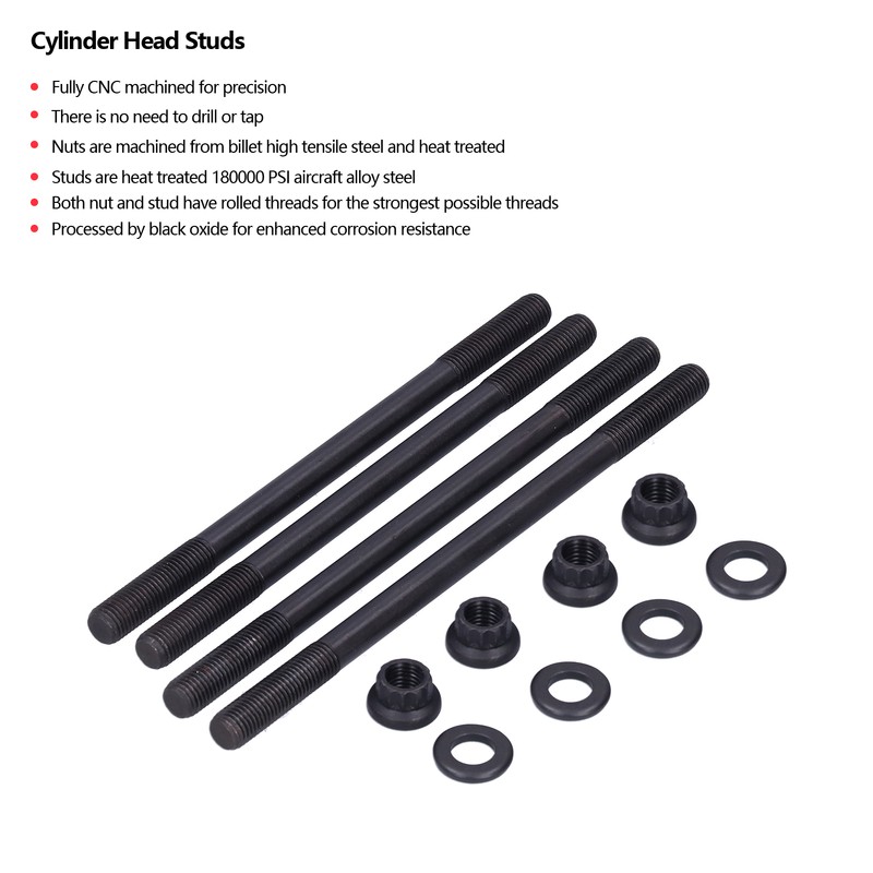 Motorcycle Cylinder Head Studs Bolts Kit Heavy Duty Fit for