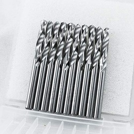 KLOT Industrial Grade 10pcs Solid Carbide Drill Bit 3mm 0.118" 2-Flute Straight Shank YG6X Tungsten