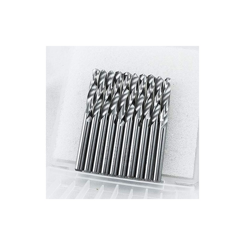 KLOT Industrial Grade 10pcs Solid Carbide Drill Bit 3mm 0.118"