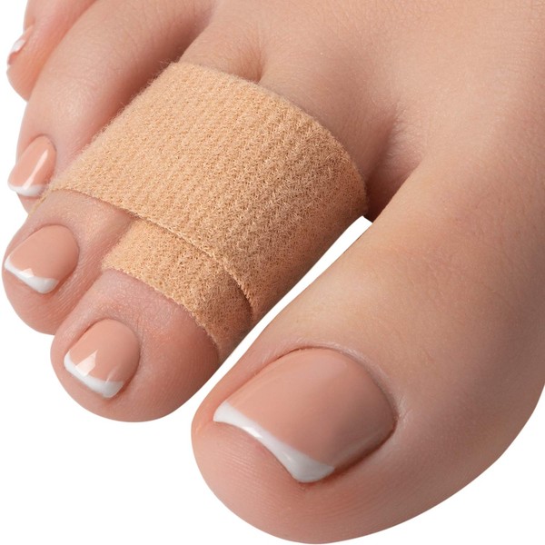 Homergy Hammer Toe Straightener Corrector Splint - 4 Broken Toe Wraps, Brace Orthopedic Separator, Cushioned Bandages, Heal Wrap Toe Straighteners for Crooked Toes, Align Hallux Valgus (Beige)