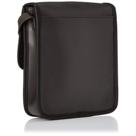 Rename Men's Shoulder Bag, Front Buckle, Faux Leather, Crossbody, charcoal