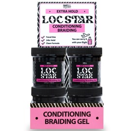 IWELL Signature Hair Styling Gel, 81.6 Fl Oz - Set Box of 24 x 3.4oz Conditioning Braiding Gel for Locs, Braids, Twists - Provides Long-lasting Hold, Brilliant Shine, Nourishing Ingredients