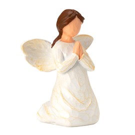 TOHLUCS Praying Angel Kneeling Statue - Hand-Painted Sculpture for Comfort, Remembrance, Healing, Sympathy Gift for Women, Seeking Quiet Within, Peace Prayer Figurine, Home Decor Accents