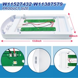W11527432 Refrigerator LED Light Assembly - Compatible with Whirlpool, Maytag, Amana Replaces W11387579, W11333374, W11042554, W11101384, AP7014542 - Fits WRF555SDFZ, WRX735SDHZ, MFI2570FEZ