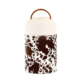 GOODOLD Food Jar For Hot Food Stainless Steel Vacuum Insulated Jars with Folding Spoon & Cup, Lunch Container for Kids - 17 Oz, Cow Skin Print