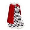 Christmas Red Costume Women Adult Dress with Wig Hooded Robe