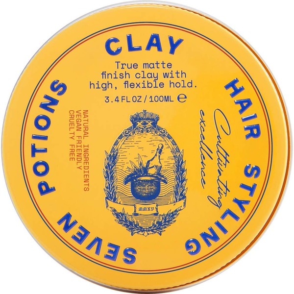 Hair Styling Clay For Men 3.4 fl oz - Matte Finish - High Hold - Water Based Pomade - Natural, Vegan, Cruelty Free