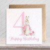 Second Ave Cute 4th Birthday Age 4 Pink Bunny Rabbit