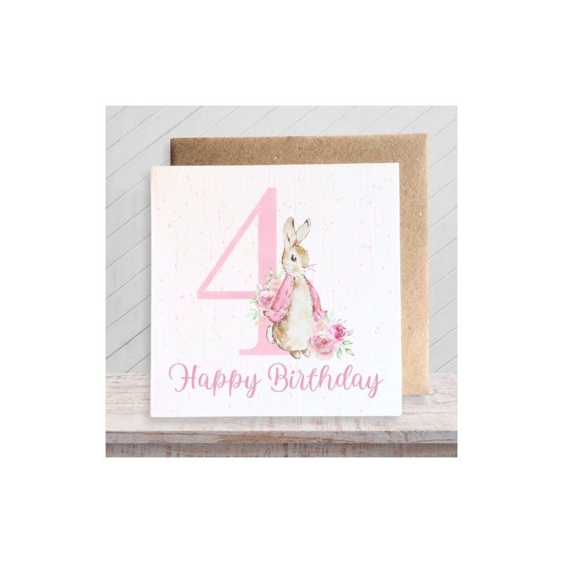 Second Ave Cute 4th Birthday Age 4 Pink Bunny Rabbit