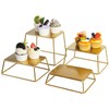 MyGift Cupcake Riser Stands, Large Brass Tone Metal Nesting Dessert