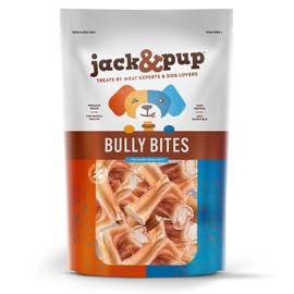 Jack&Pup Bully Stick Bites, Healthy Dog Treats for Medium Dogs - All Natural Dog Treats Small Dogs, Single Ingredient Dog Treat for Puppies (Bully Bites 10oz)