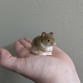 Selsela Mouse Handmade Wood Figurine Field House Rat Pet Mice Miniature Critter Rodent Art Carved Small Animals Collectible